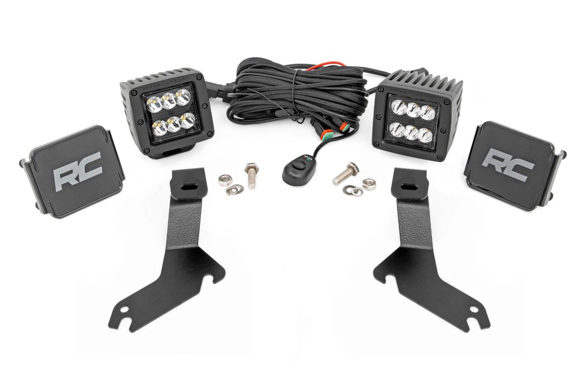 Chevrolet Silverado 1500 LED Light Kit - Ditch Mount - Rough Country - Spot - Black - '99-'06